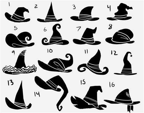 Array of witch hat choices